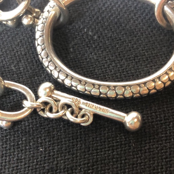 MICHAEL DAWKINS Sterling Silver Caviar Starry Night Link Toggle Necklace 36” - Picture 14 of 17